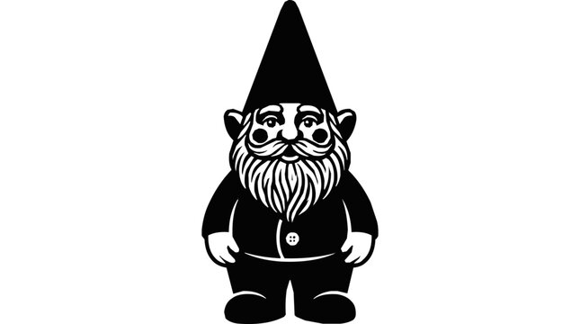 A classic garden gnome figurine with a long white beard and pointed hat, featuring a traditional dwarf character for outdoor landscaping and yard