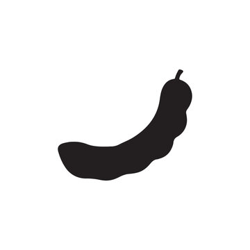Tamarind fruit flat icon vector illustration on a white background.