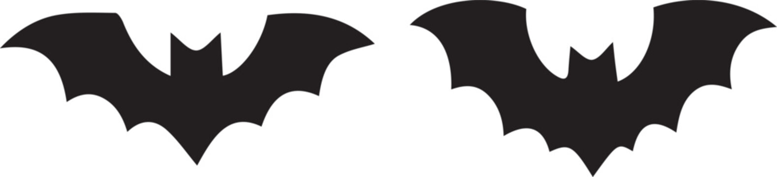 Black bat wings silhouette pair with pointed tips Vector