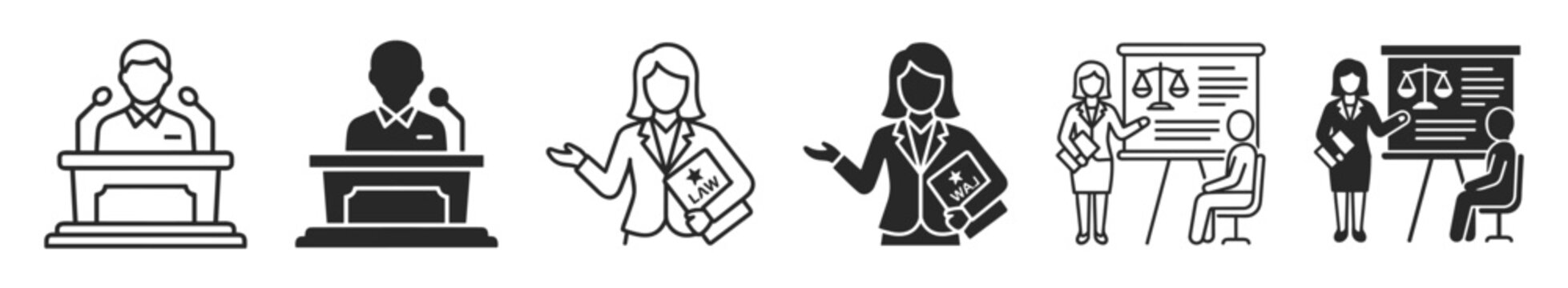 Black and white compass icons with north east south west directions in simple outline and filled styles on transparent background