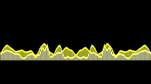 Colorful audio waveform spectrum animation.Spectrum audio animation, Wave form Audio Isolated on background. Audio spectrum wave effect, waveform beats.Green background.