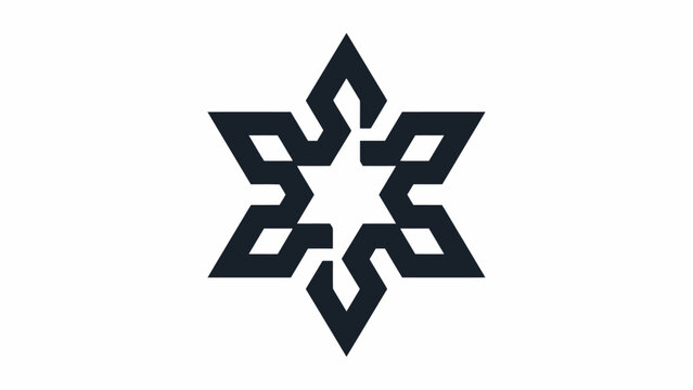 Black geometric hexagon star logo icon.