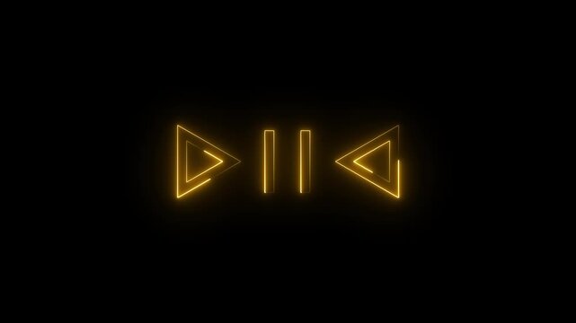 Music player design icon.Sound audio equalizer glowing play button animation.Player Interface with circular progress bar.