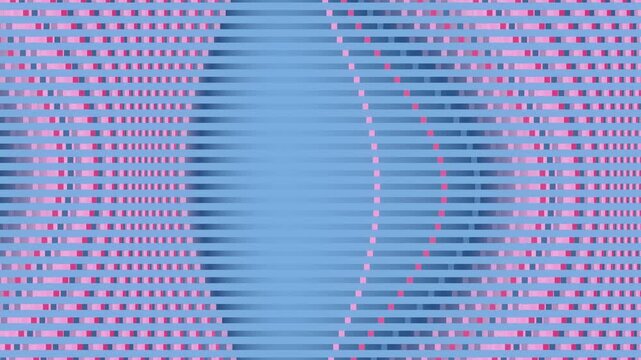 Stylish 4K synthwave animation. Horizontal blue scanlines with flowing pink pixel waves. A seamless lo-fi 3D loop with a soft glitch interference effect, perfect for stream overlays and retro media