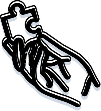Hand holding a single jigsaw piece poised to fit into place, symbolizing problem solving, collaboration, strategy and the final step toward completion and success