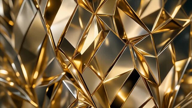Abstract Luxury Golden Low Poly Geometric Background
