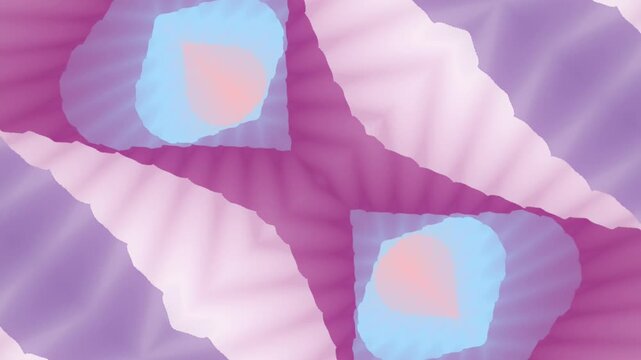 Soft 4K seamless loop featuring a mirrored portal with pleated textures. Ethereal pastel palette of lavender and light blue for beauty content, meditation, and calm tech visuals