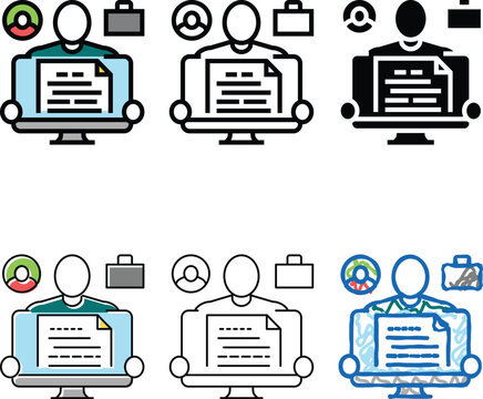 resume writer color icon vector. resume writer sign. simplified isolated symbol