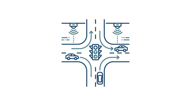 Smart city traffic management system with sensors and cameras