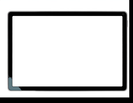 Modern Digital Tablet Device with Blank Screen Isolated on White Background.
