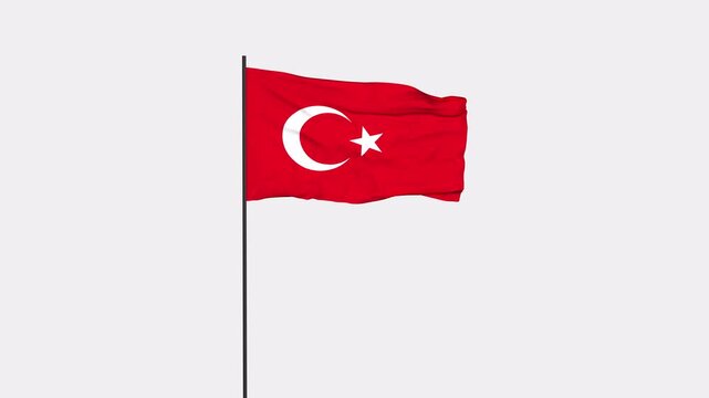 Turkey Flag Animation 4K Transparent Background with Alpha Channel