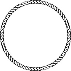 Minimal Rope Circular Border Frame Abstract Twisted Line Vector Decorative Round Outline Design Isolated On White Background © Paappu
