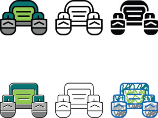 fly fishing pontoon multipack color icon vector. fly fishing pontoon sign. isolated symbol © vectorwin