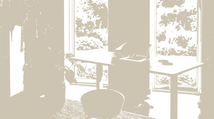 Fototapeta premium Modern Home Office with Standing Desk and Natural Light