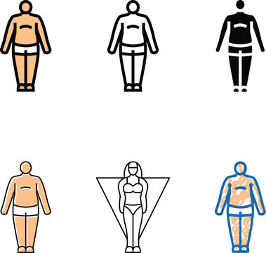 endomorph male body type color icon vector. endomorph male body type sign. types isolated symbol