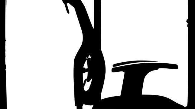 Stylized Silhouette of a Retro Motorcycle Seat and Handlebars