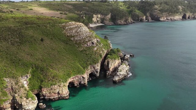 French riviera Cape of the Goat Crozon Peninsula aerial drone nature landscape