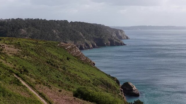 Cap de la Ch&egrave;vre southernmost point of the Crozon Peninsula in western Brittany, France