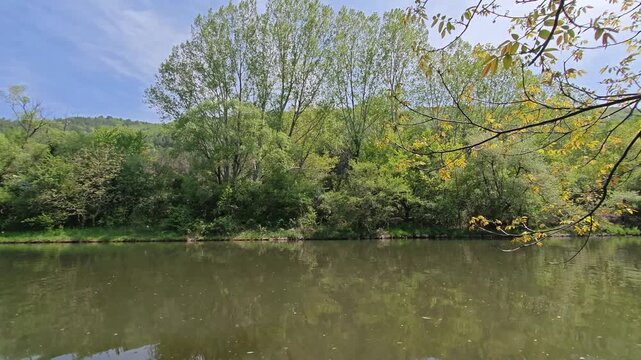 Spring Landscape of Pancharevo lake, Sofia city Region, Bulgaria