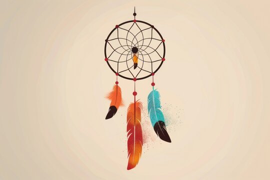 Indian Dream catcher illustrated handicraft chandelier.