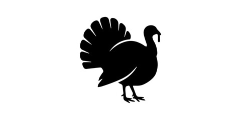 Fototapeta premium turkey silhouette simple icon set, black color and white background,Black turkey silhouette on white background, black silhouette vector turkey, pro vector
