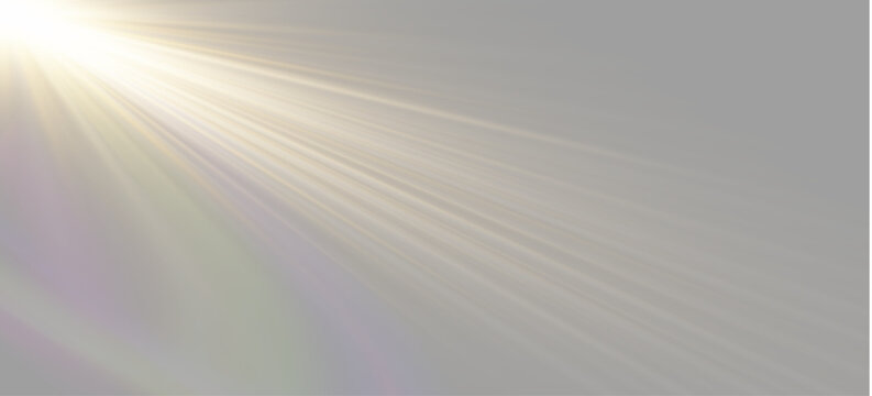 Golden sunburst flash with light leaks from top left corner 