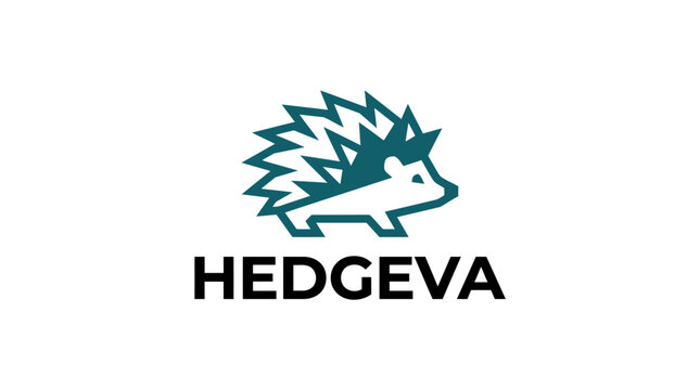 Hedgehog Logo With Green Quills.