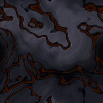 Obsidian Volcanic Terrain Map Seamless Texture (Top-Down View)