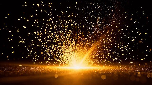 Golden spark explosion effect