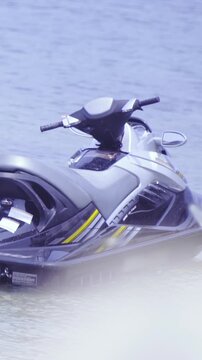Lonesome scooter float on sea