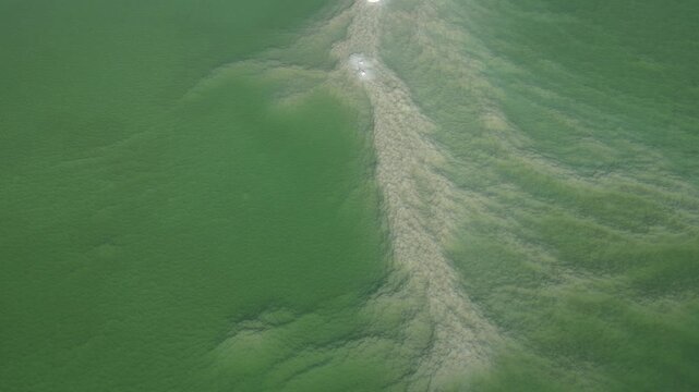 Drone View of Dead Sea Mineral Pools and Salt Formations Israel