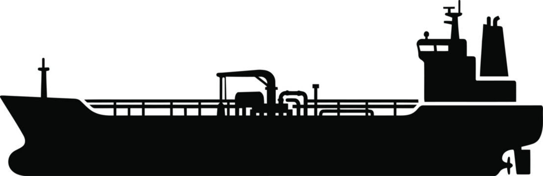 Very Large Crude Carrier Oil Tanker Vector Icon for Global Petroleum Transport and Maritime Energy Logistics