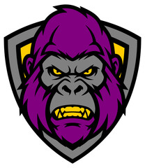 gorilla badge mascot vector © pixelpek