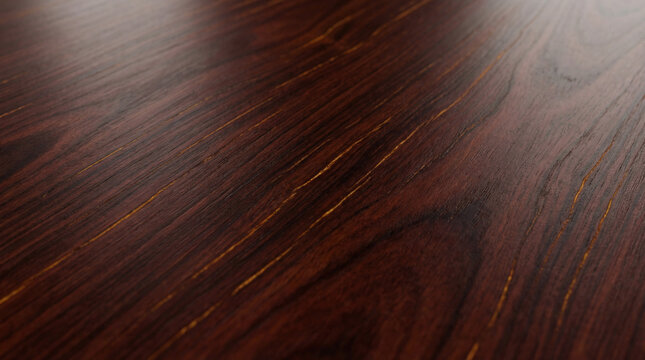 Close-up of Dark Polished Mahogany Wood Grain