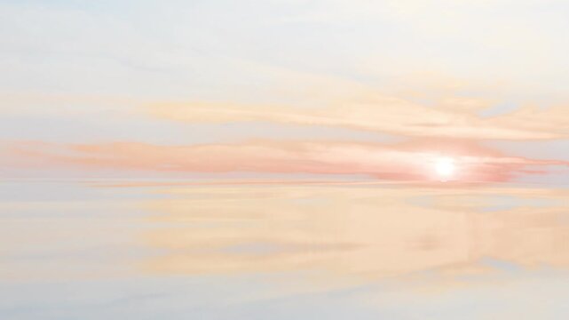 Cinematic Realistic Sea Waves at Sunset - Beautiful Horizon Background