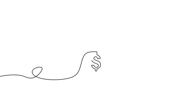 Money Bag Single Line Video for Wealth Accumulation Concept