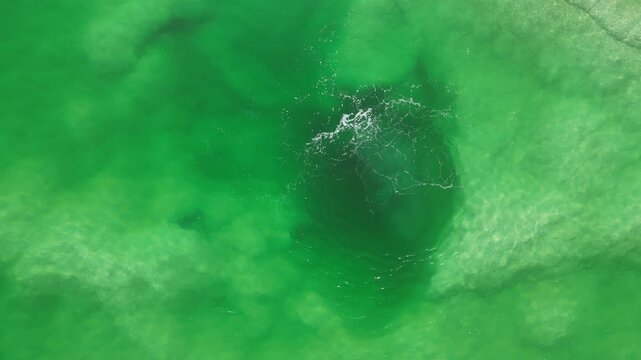 Drone View of Dead Sea Mineral Pools and Salt Formations Israel