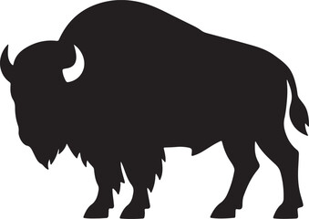 American bison silhouette vector illustration. Wild buffalo icon © Nayeem