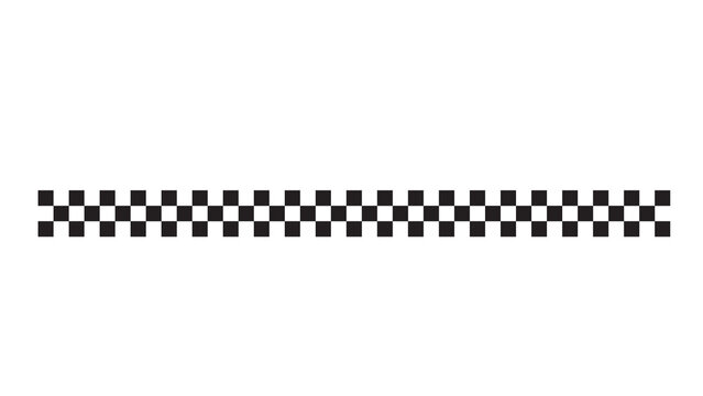 Horizontal seamless black and white checkered striped border graphic pattern with checkerboard monochrome ornament decorative abstract checkered contrast geometric background backdrop