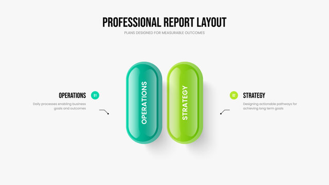 Service Plan Two Step Infographic Presentation Design. Company Planning Slideshow Layout Vector Illustration. Digital Report 2 Element Diagram Slide Template.