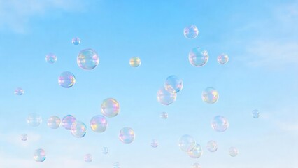 Naklejka premium Bubbles floating in sky