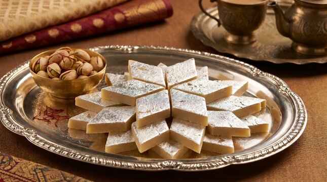 Premium Kaju Katli Diamond Shaped Indian Cashew Sweet
