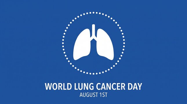 World lung cancer day august 01 graphic with human lungs, awareness