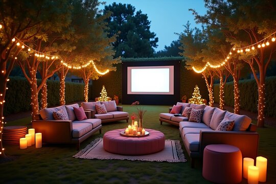 An Event Planner's Touch: Setting Up a Cozy Outdoor Cinema with Twinkling Fairy Lights