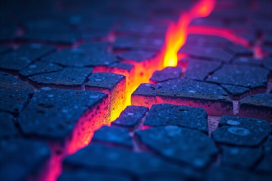 Capture a striking thermal imaging shot of a foundation crack, showcasing heat variations that reveal structural integrity concerns.