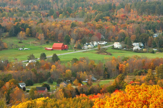 Aerial view from an overlook along The Mohawk Trail in The Berkshires, Massachusetts