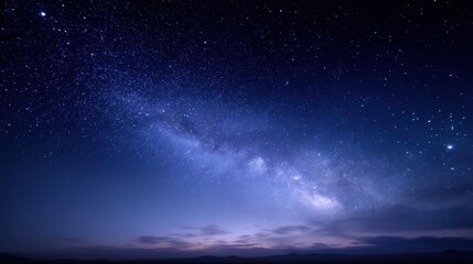 Fototapeta premium Vast Cosmic Galaxy of Stars Shining Brightly in the Night Sky with Nebulae and Aurora Glow