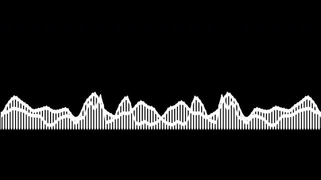 Colorful audio waveform spectrum animation.Spectrum audio animation, Wave form Audio Isolated on background. Audio spectrum wave effect, waveform beats.Green background.
