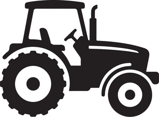 Tractor, black silhouette, farm vehicle, agricultural icon, vector illustration © Graphic Boss