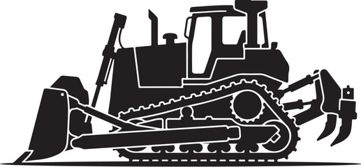 Black bulldozer, heavy equipment, construction vehicle, industrial machine, tractor © Graphic Boss